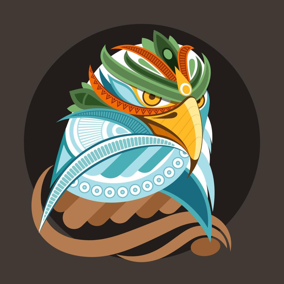 águila con motivos geométricos vector pájaro ilustración