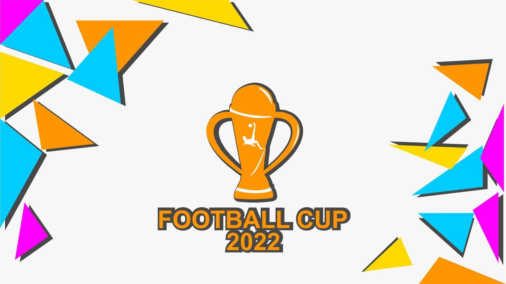 fondo de fútbol con trofeo vector de diseño de plantilla de triángulo colorido blanco