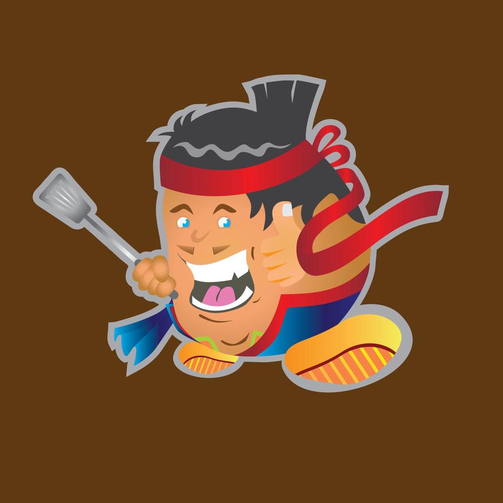 mascot for traditional Japanese or Chinese and Asian food vector