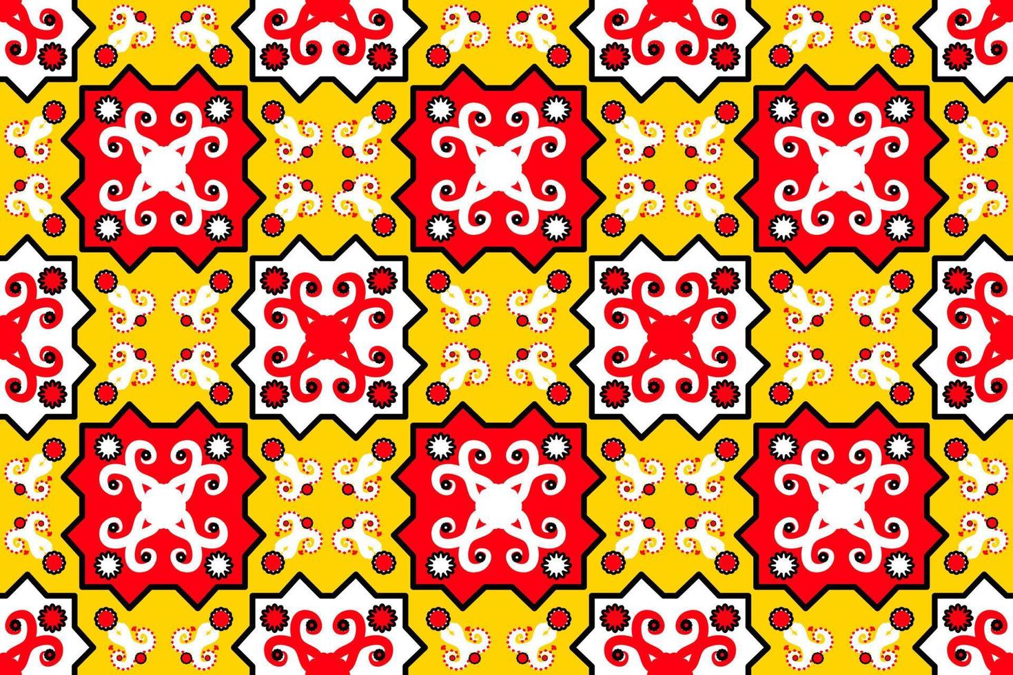 Traditional ethnic geometric fabric seamless pattern vector