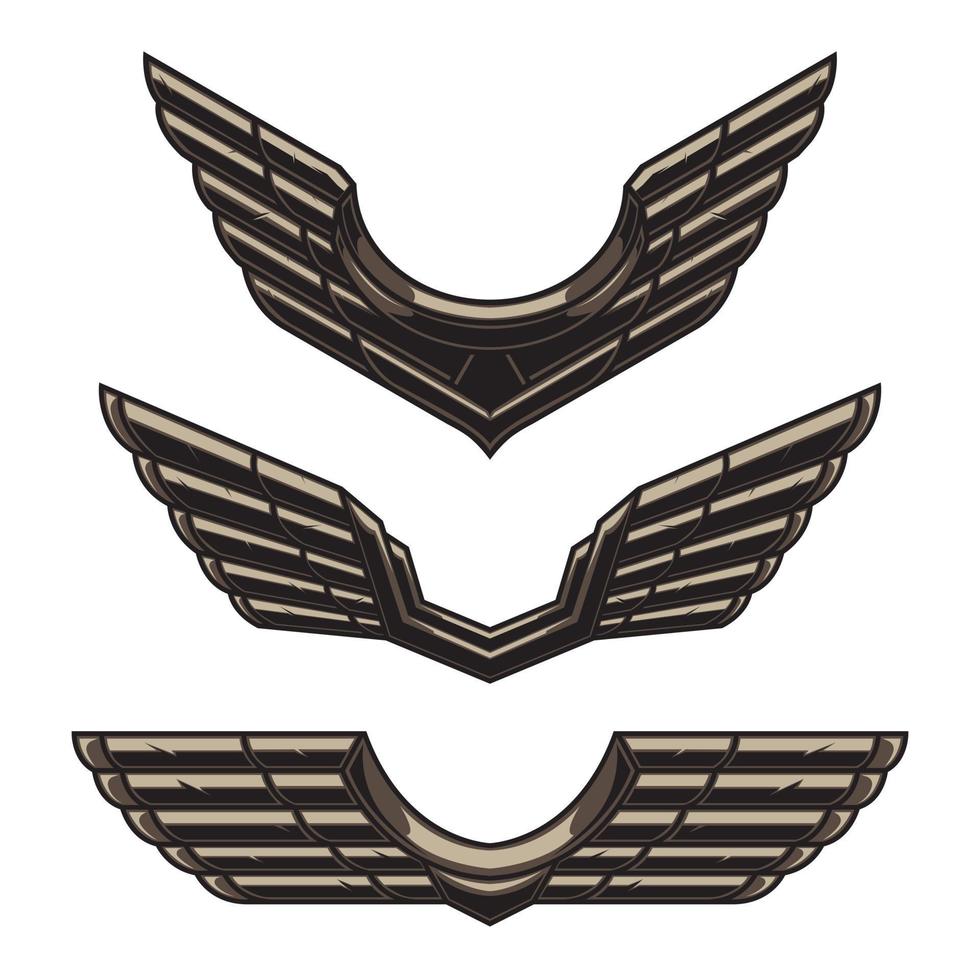 3 different wing shapes vector