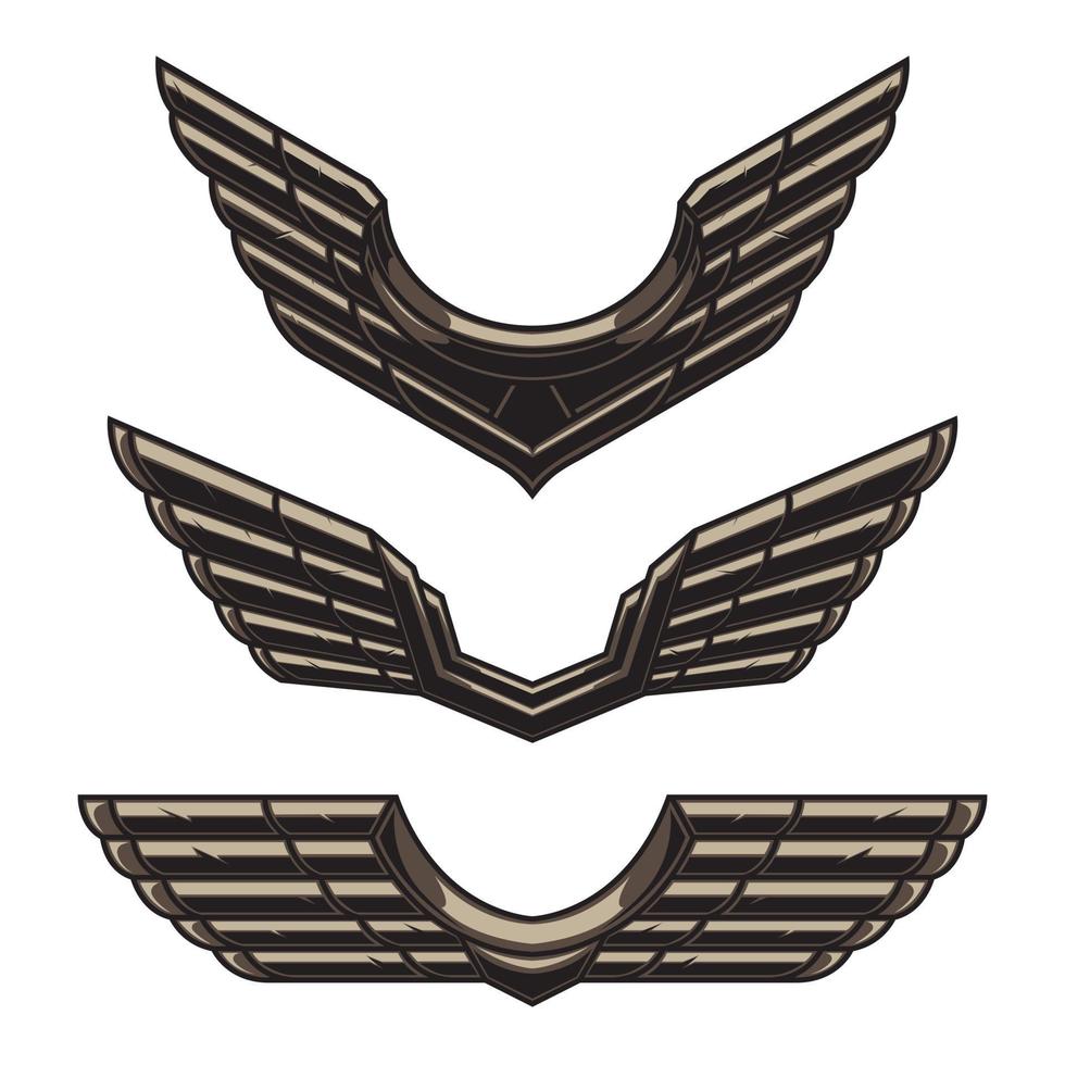 3 different wing shapes vector