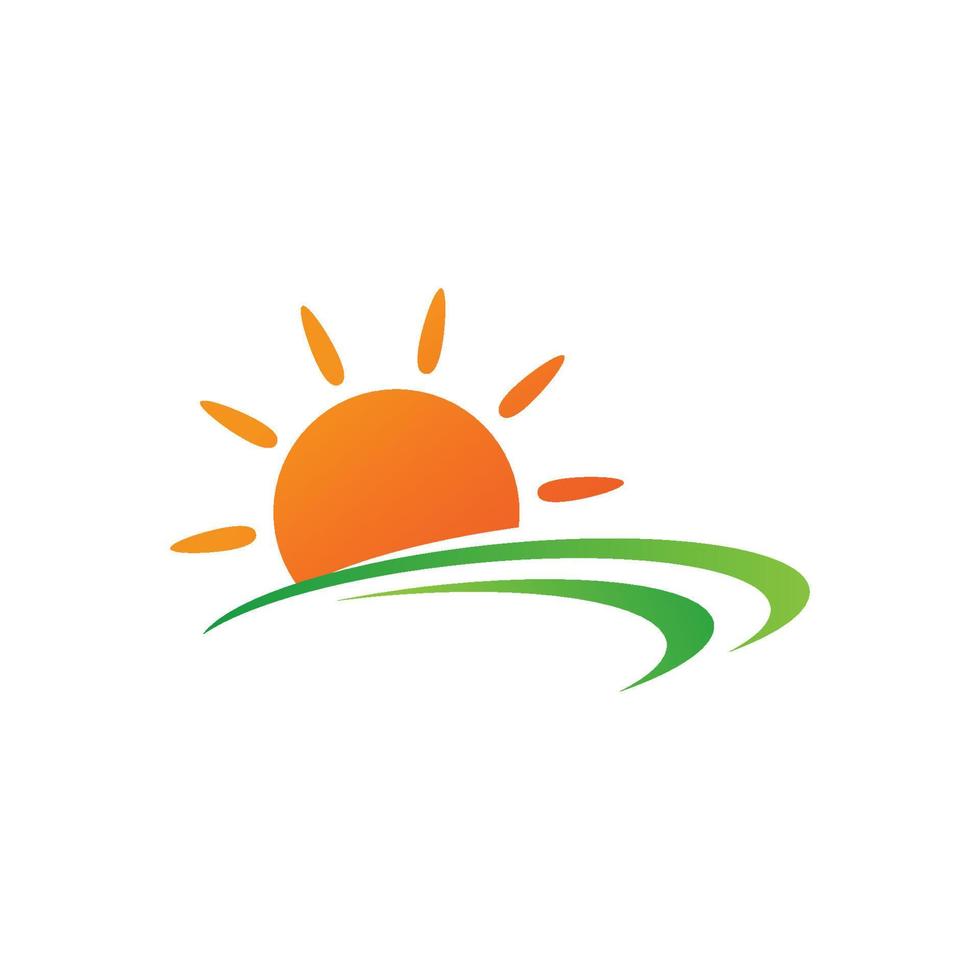 sun farm logo Vector icon design illustration