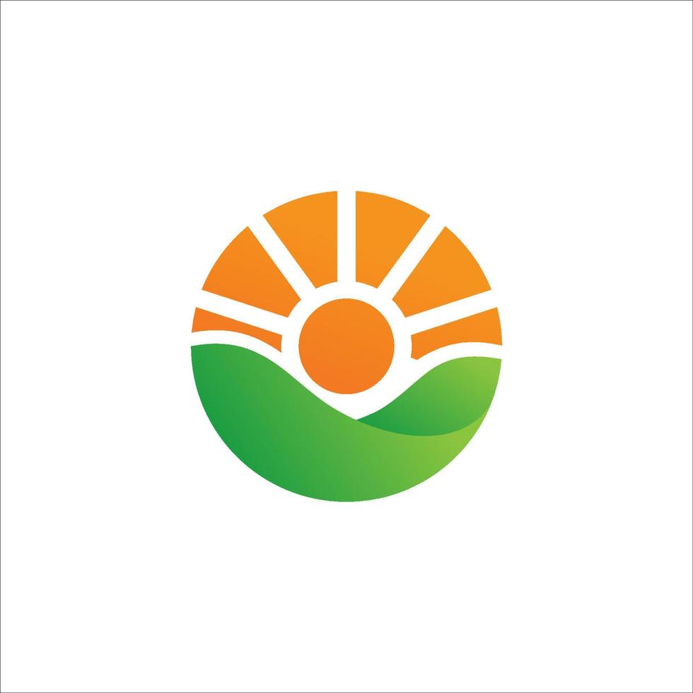 sun farm logo Vector icon design illustration