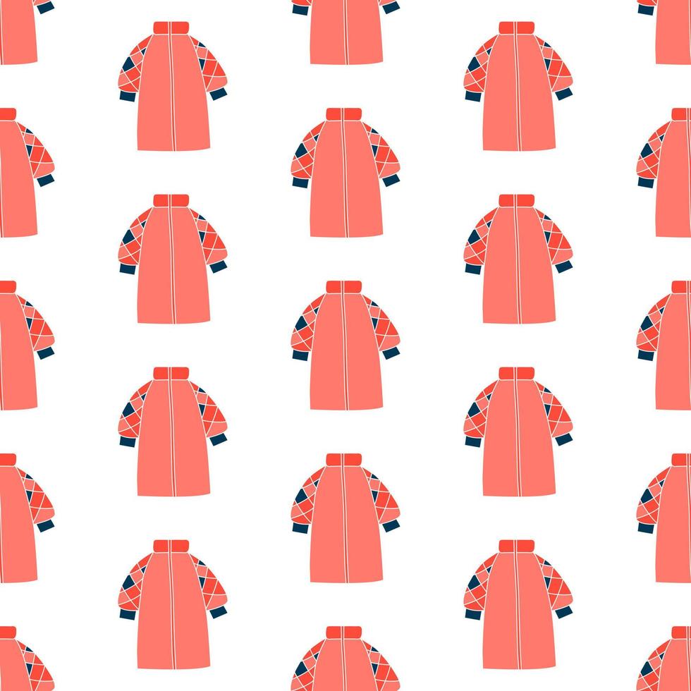 Seamless pattern with red down jacket. vector illustration