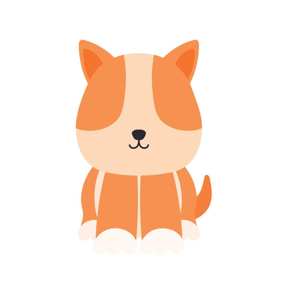 lindo perrito sentado mascota animal en dibujos animados vector ilustración