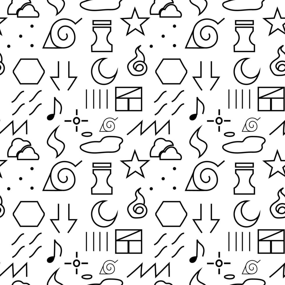 Seamless pattern with Set icons. Vector