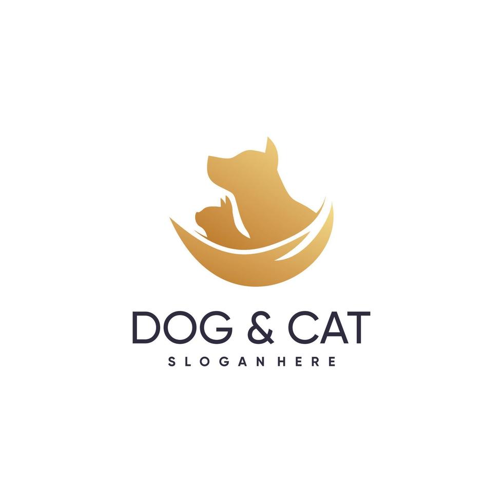 Pet logo design with creative and simple concept vector