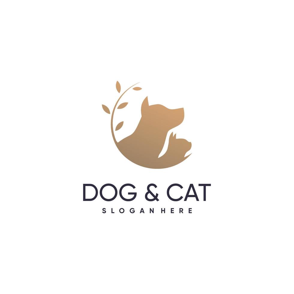 Pet logo design with creative and simple concept vector