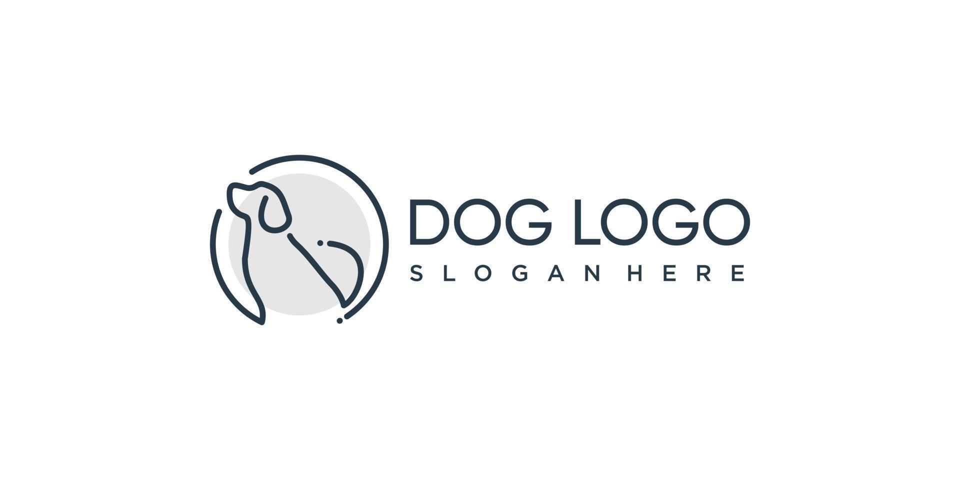 Pet logo design with creative and simple concept vector