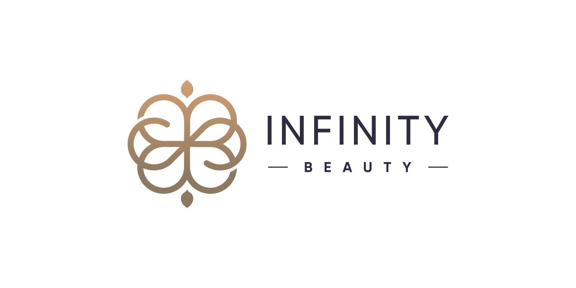 diseño de logotipo de flor con infinito para concepto de belleza vector