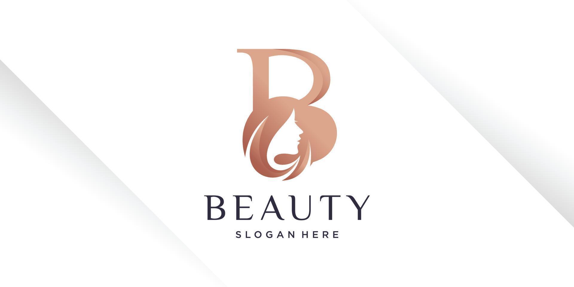 Letter B logo design for beauty with creative style vector