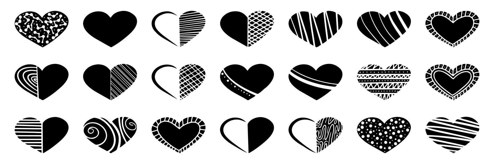 Heart set. Elements for design. Love theme. Isolated on white bakground. vector