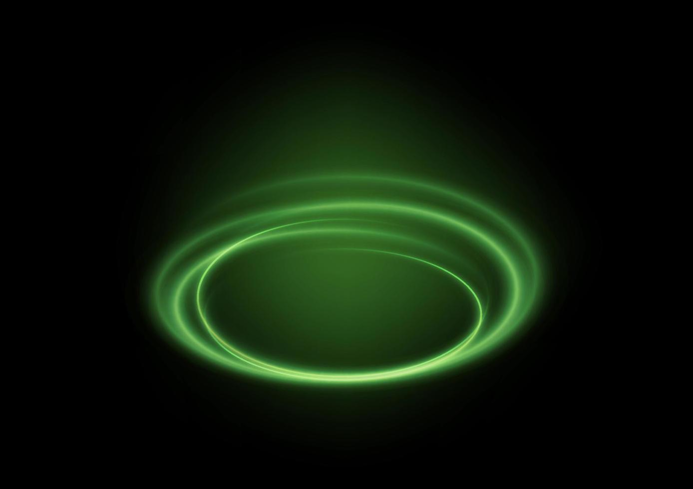 efecto de luz de anillo circular sobre fondo negro vector