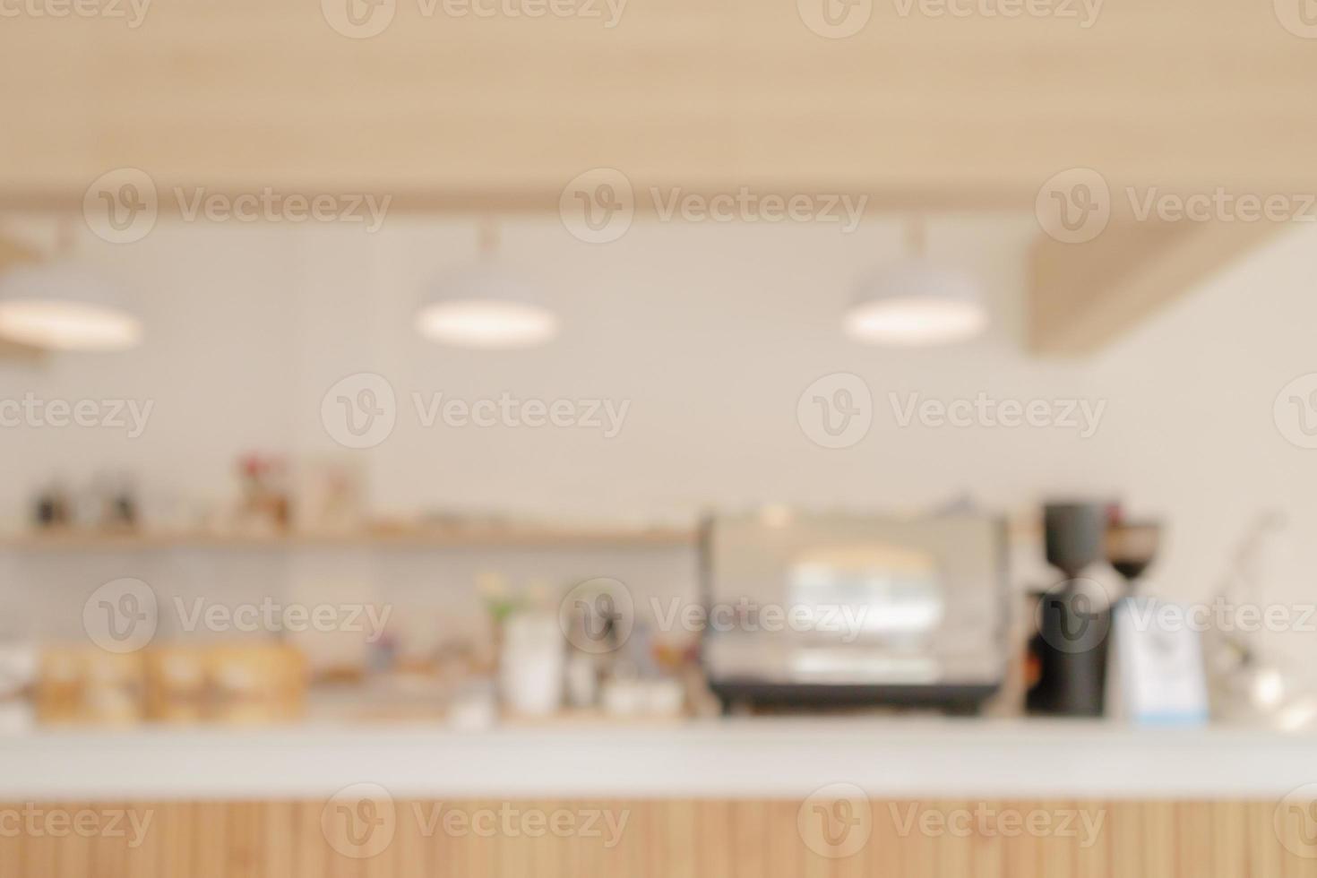 Coffee shop or cafe restaurant interior blur for background photo