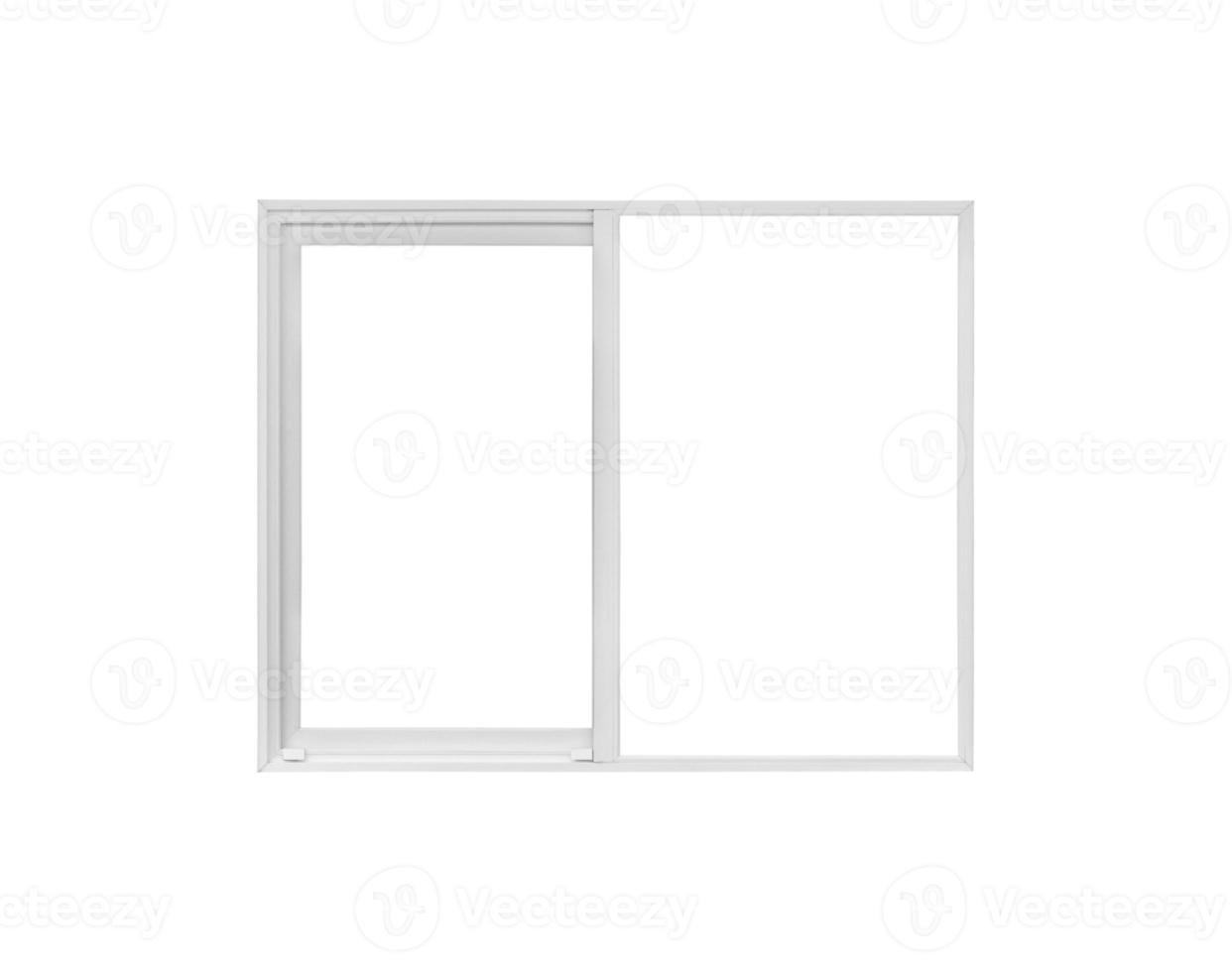 Real modern house window frame isolated on white background photo