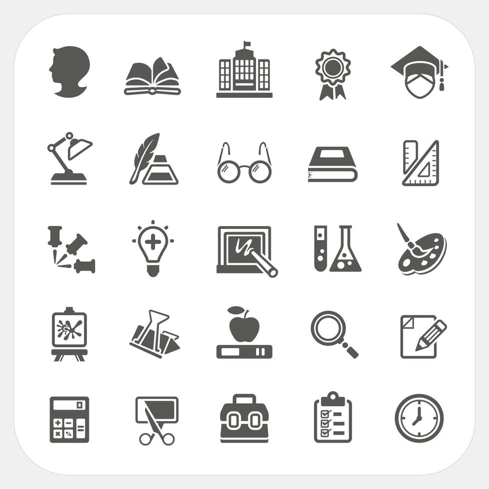 Education icons set vector