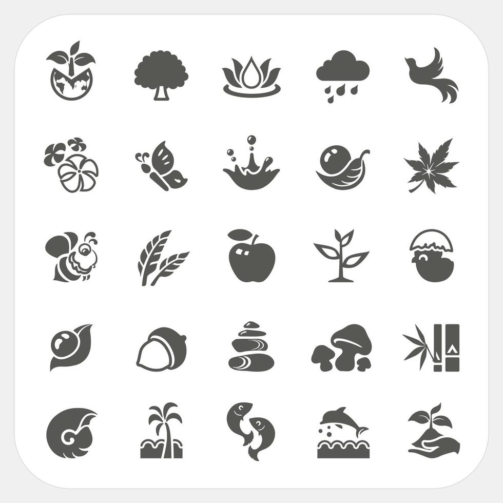 Nature icons set vector