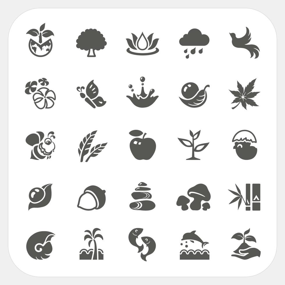 conjunto de iconos de naturaleza vector