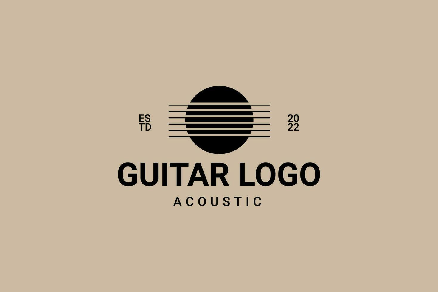 plantilla de diseño de logotipo clásico de guitarra vector
