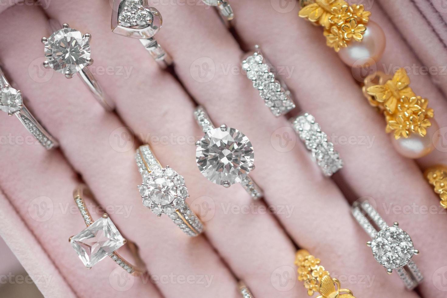 Jewelry diamond rings in box photo