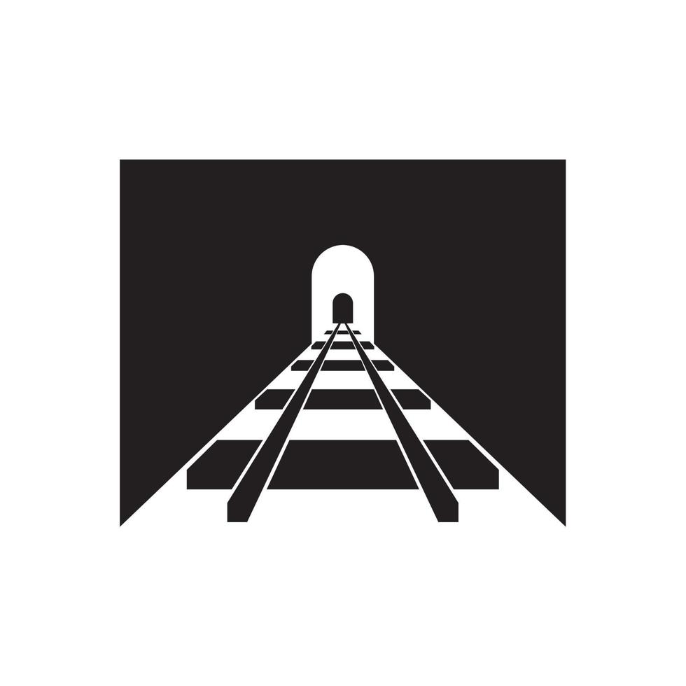 Railway in tunnel icon. tunnel railway vector