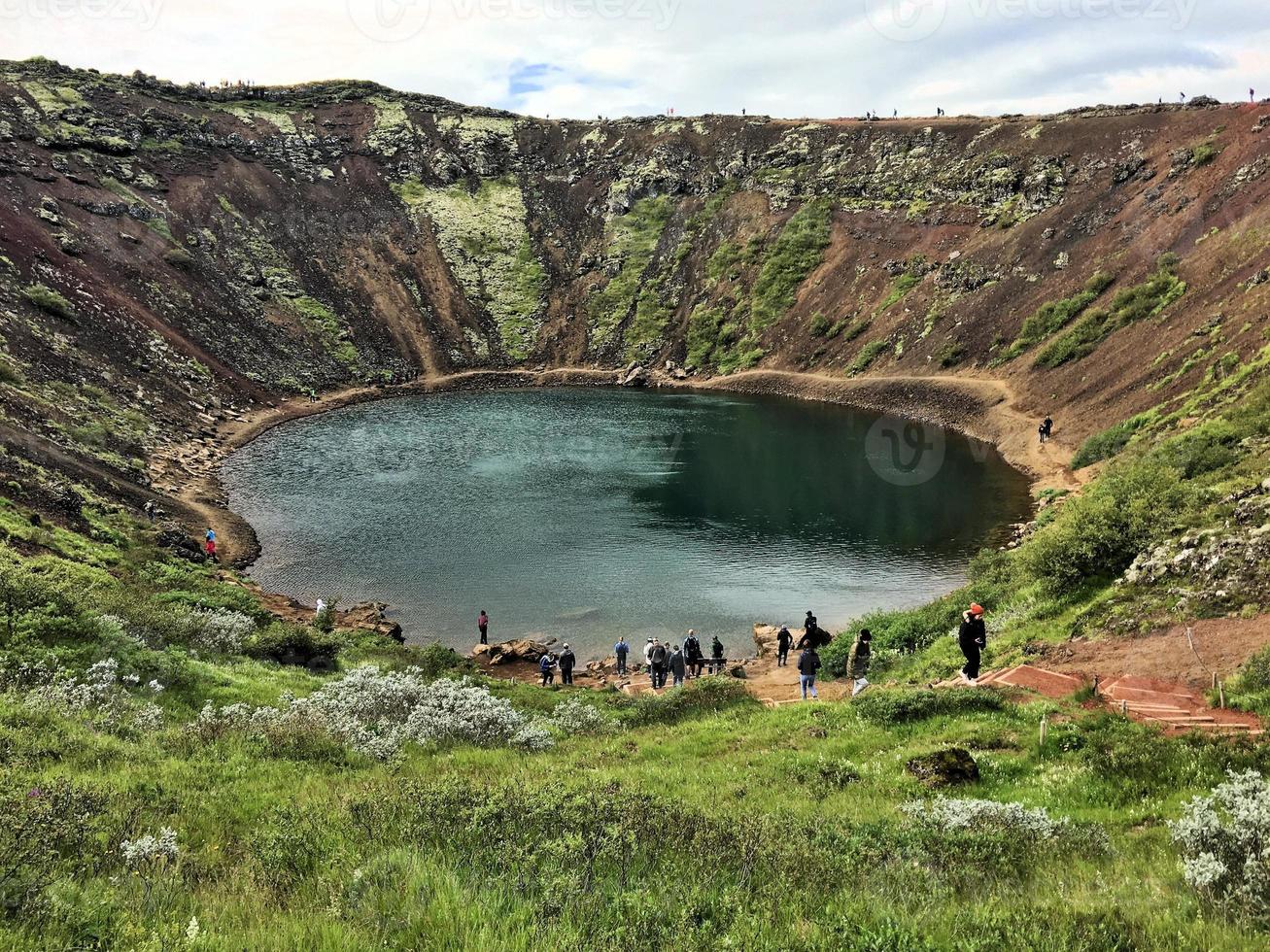 A view of the Kerid Crater in Iceland photo