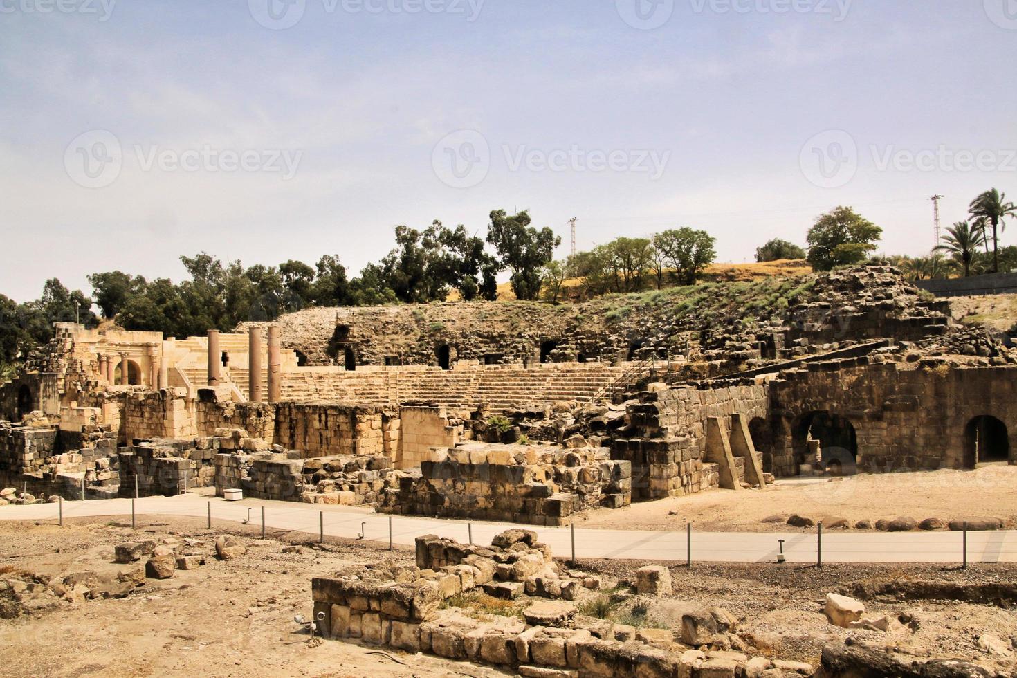 A view of the old Roman Town of Beit Shean in Israel photo
