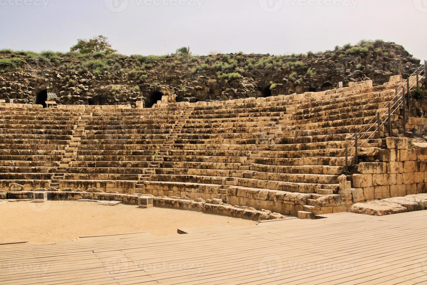 A view of the old Roman Town of Beit Shean in Israel photo