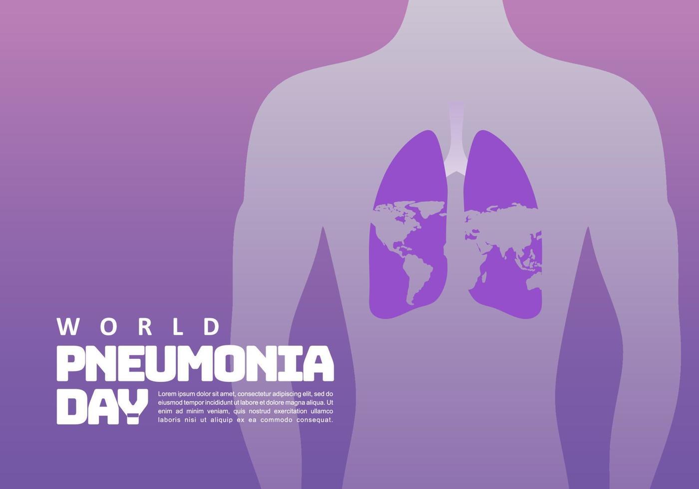 World pneumonia day background with map in world map. vector