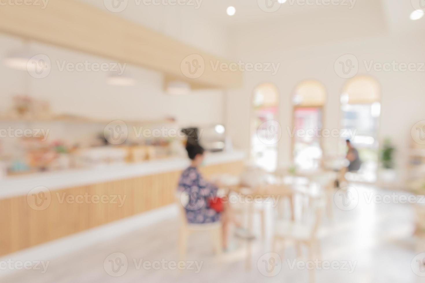 cafetería o cafetería restaurante desenfoque interior para el fondo foto