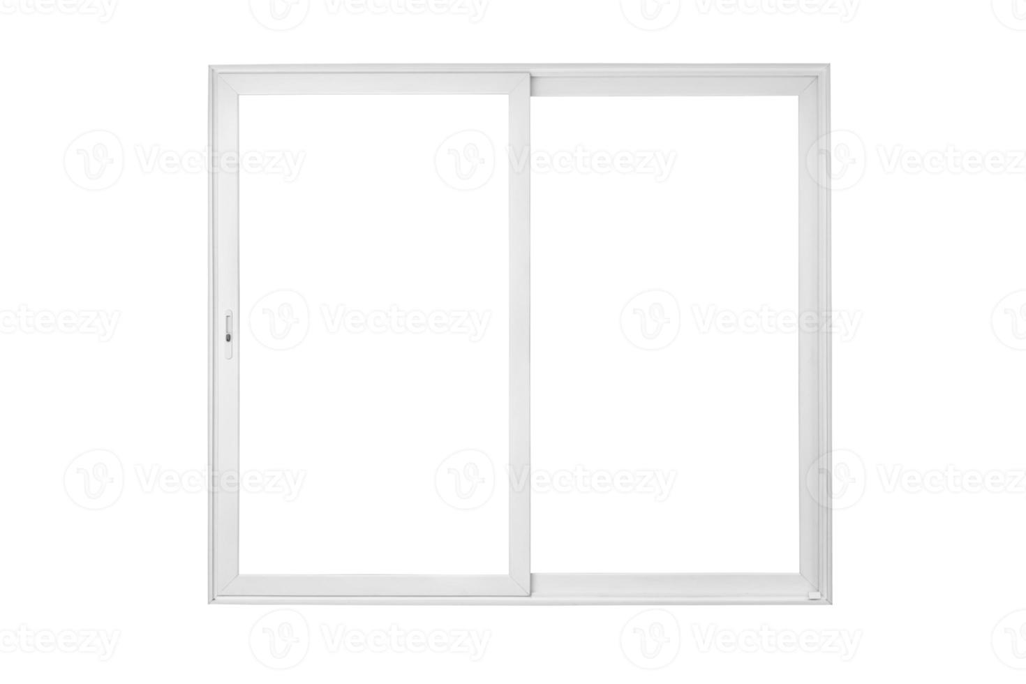 Real modern house door window frame isolated on white background photo