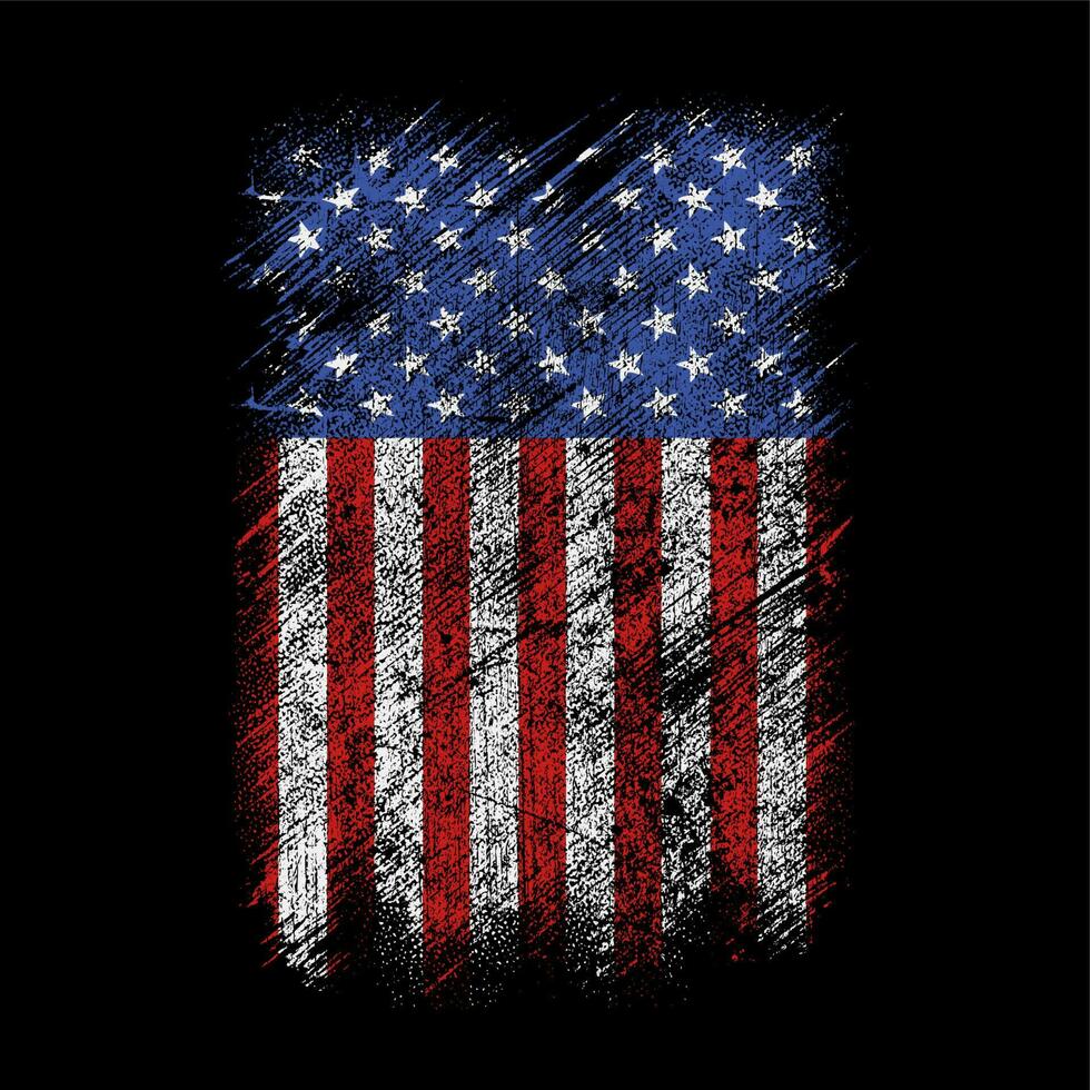 grunge usa flag vector design.