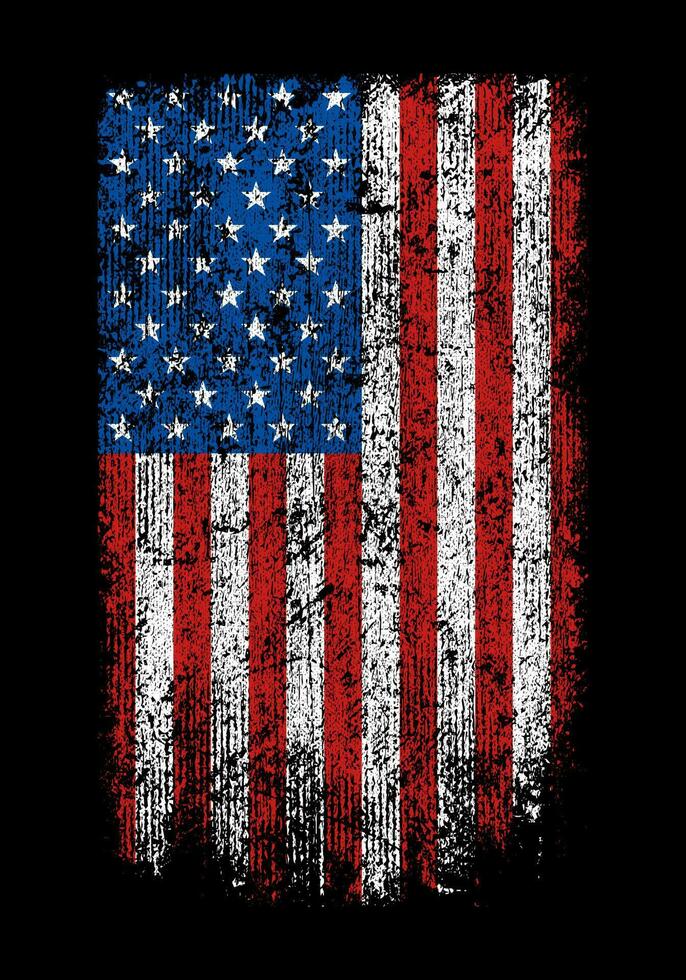 grunge usa flag vector design.