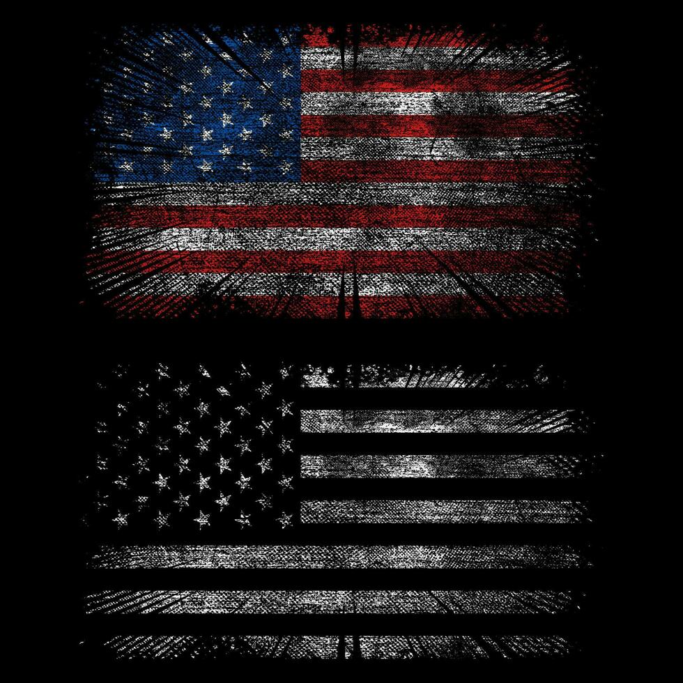 grunge usa flag vector design.