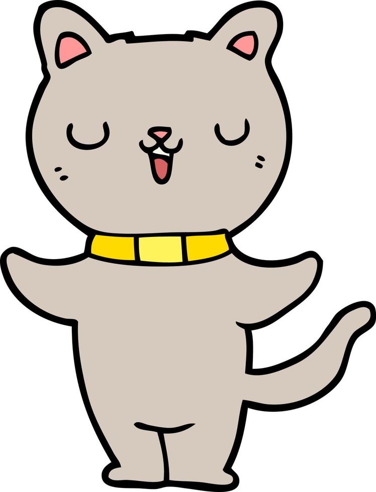 doodle character cartoon cat vector