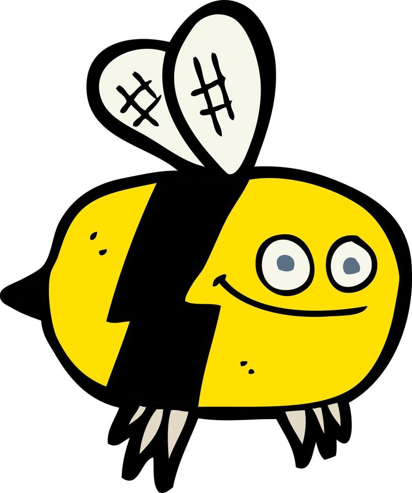 doodle character cartoon bee vector