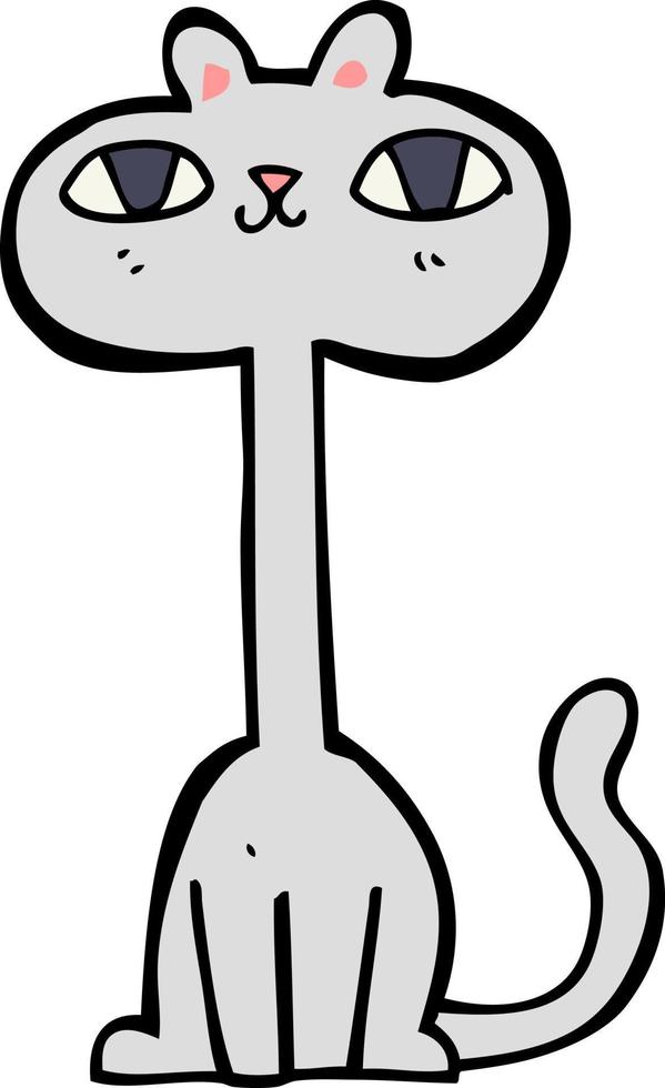 doodle character cartoon cat vector