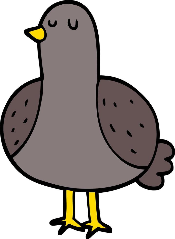 doodle character cartoon bird vector