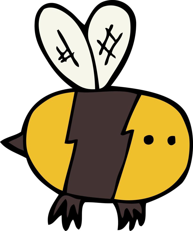 doodle character cartoon bee vector