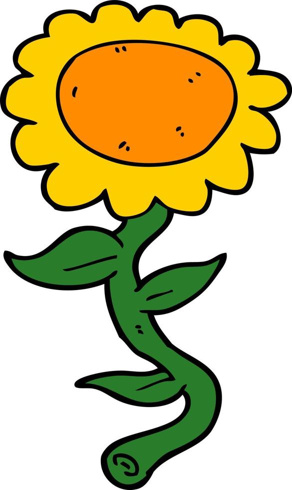 garabato, caricatura, girasol vector