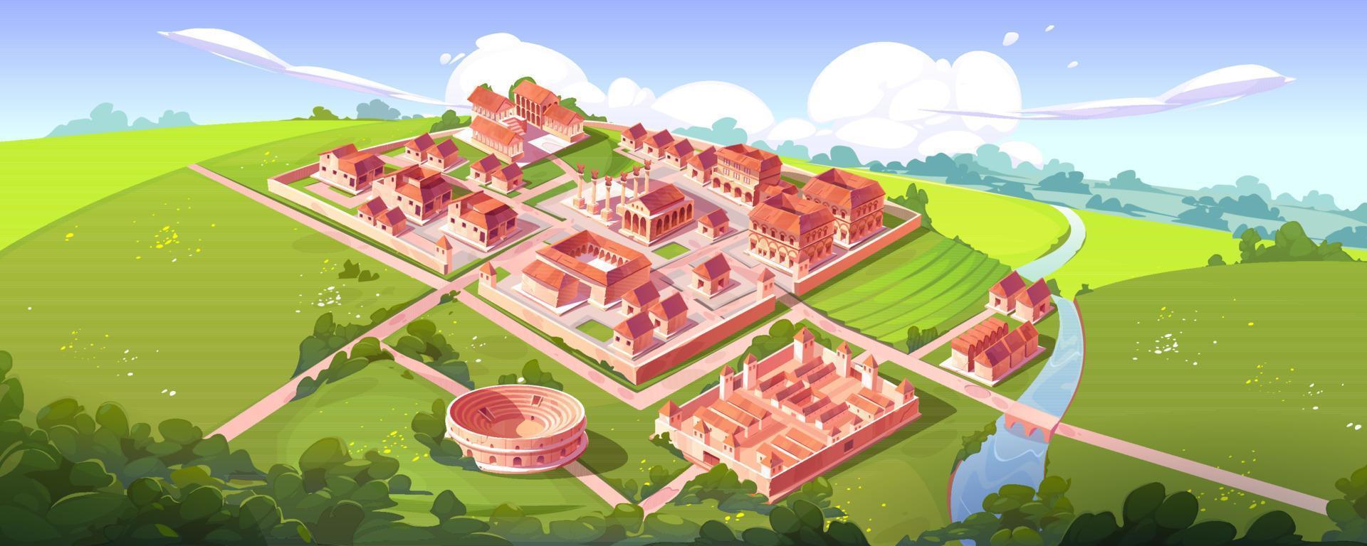 Rome isometric landscape with antique building vector
