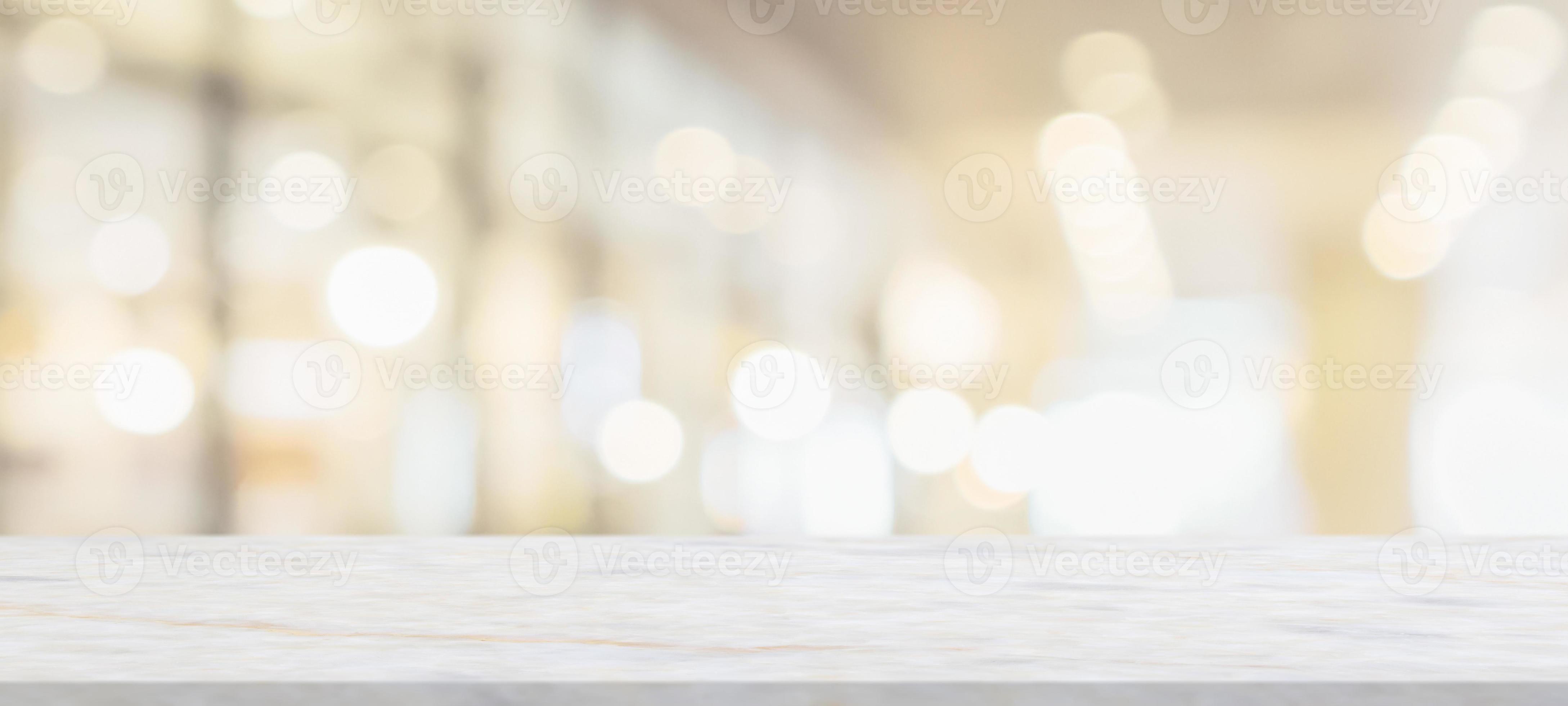 marble table top with blurred abstract cafe restaurant interior