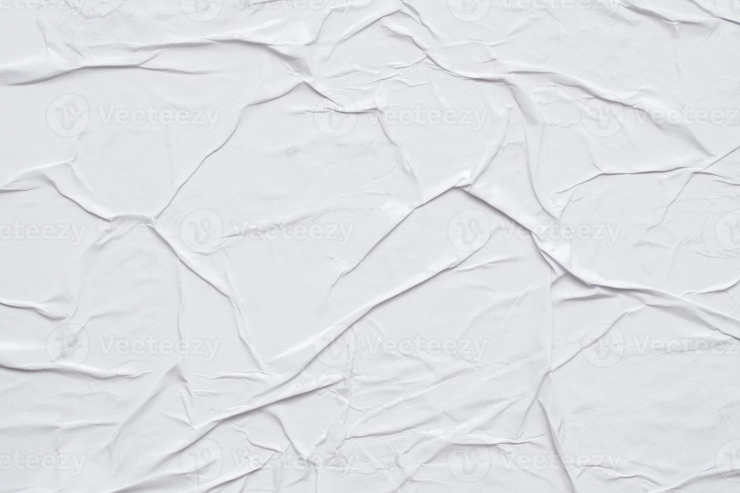 Blank white crumpled and creased paper poster texture background photo