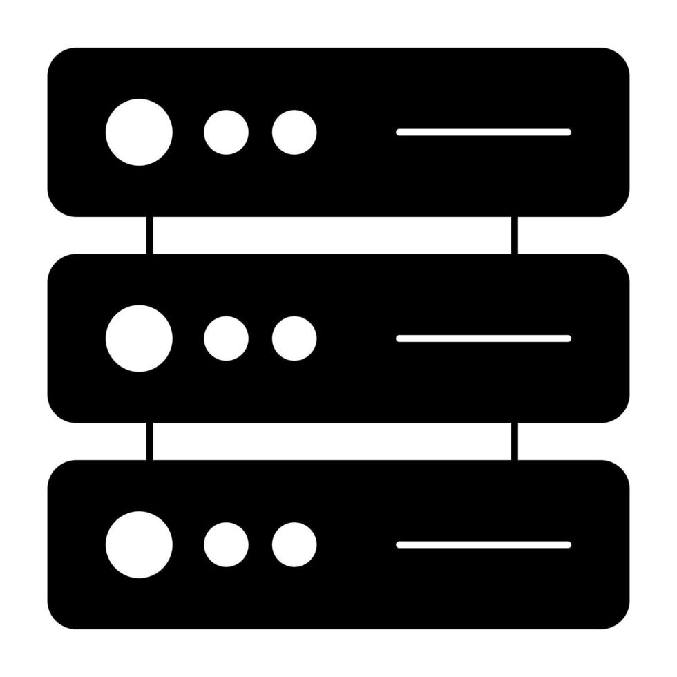 An icon design of data server rack vector