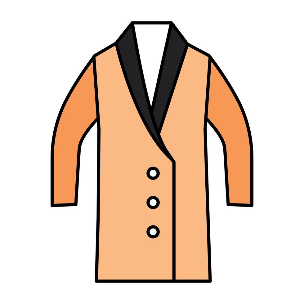 Long coat icon, editable vector