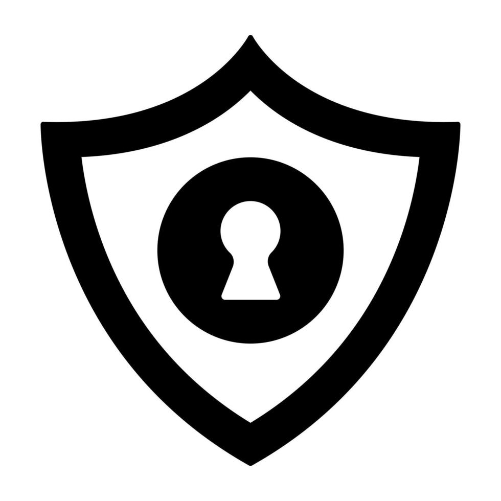 An editable design icon of security shield vector
