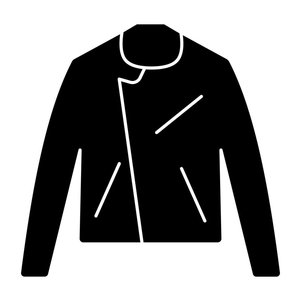 ícono de chaqueta en diseño plano vector