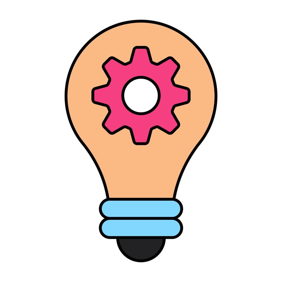 A flat design icon of idea generation vector