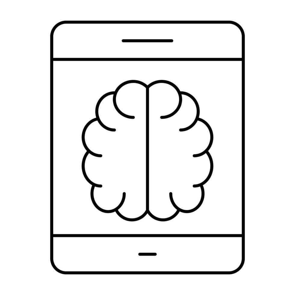 Premium download icon of mobile brain vector